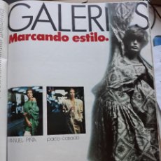 Coleccionismo de Revistas y Periódicos: ANUNCIO MODA GALERIAS PRECIADOS MAMUEL PIÑA FRANCIS MONTESINOS PACO CASADO. Lote 364157266