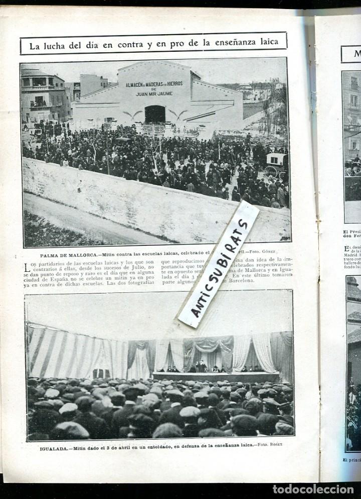 Coleccionismo de revistas y peri&oacute;dicos: REVISTA 1910 MANIFESTACION POR ESCUELA LAICA EN IGUALDA Y PALMA DE MALLORCA RAFAEL ALTAMIRA ALICANTE