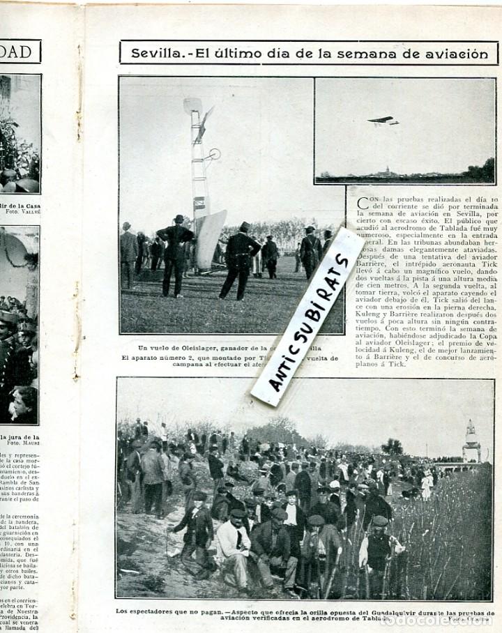 Coleccionismo de Revistas y Peri&oacute;dicos: REVISTA A&Ntilde;O 1910 ACCIDENTE DE AVIACION EN SEVILLA OLEISLAGER PABLO IGLESIAS EN BARCELONA ALGECIRAS
