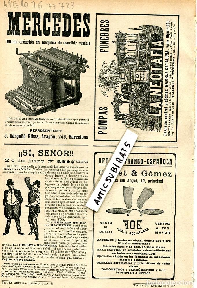 Coleccionismo de revistas y peri&oacute;dicos: REVISTA A&Ntilde;O 1910 PUBLICIDAD ANUNCIO CEMENTO PORTLAND MAQUINA DE ESCRIBIR MERCEDES