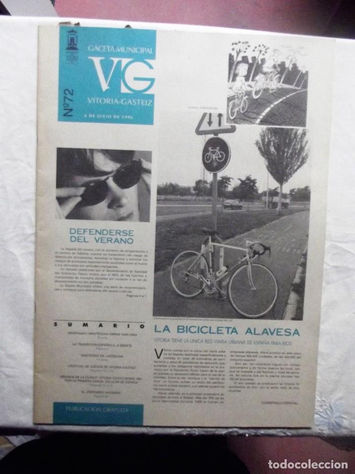Coleccionismo de Revistas y Peri&oacute;dicos: GACETA MUNICIPAL VITORIA N&ordm; 72 LA BICICLETA ALAVESA