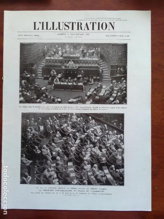Collection Magazines and Newspapers: L'ILLUSTRATION 03 SEPTEMBRE 1927 LE FEMINISME PARLAMNTAIRE AU PALAIS DU LUXEMBOURG