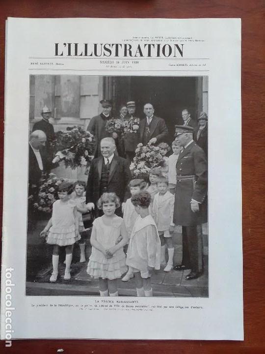 Coleccionismo de revistas y peri&oacute;dicos: L'ILLUSTRATION 16JUIN 1928 LA FRANCE RENAISSANTE PRESIDENT REPUBLIQUE REIMS
