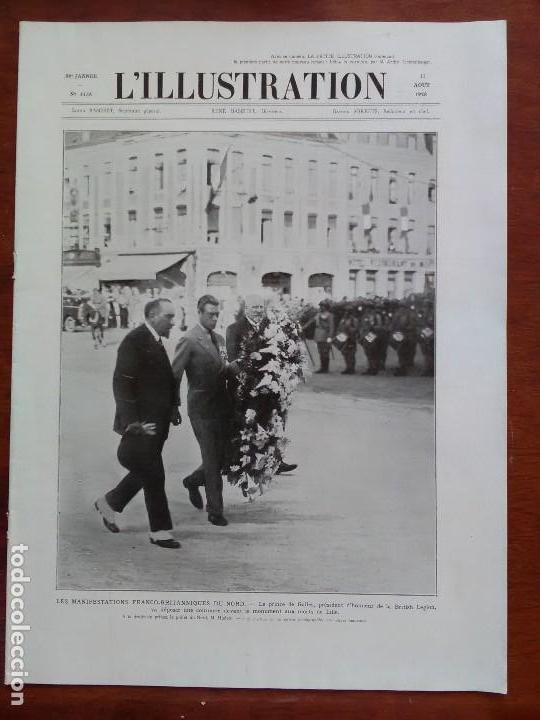 Coleccionismo de revistas y peri&oacute;dicos: L'ILLUSTRATION 11 AOUT 1928 LES MANIFESTATIONS FRANCO-BRITANNIQUES DU NORD.PRINCE DE GALLES LILLE