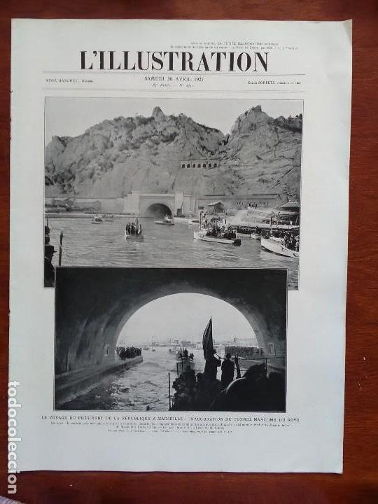 Coleccionismo de revistas y peri&oacute;dicos: L'ILLUSTRATION30 AVRIL 1927 LE VOYAGE DU PRESIDENT A MARSEILLE.INAUGURATION TUNNEL MARITIME DU ROVE