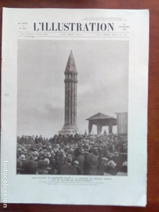 Collectionnisme de Revues et Journaux: L'ILLUSTRATION 29 SEPTEMBRE 1928 MONUMENT MEMOIRE DE MAURICE BARRES SION-VAUDEMONT