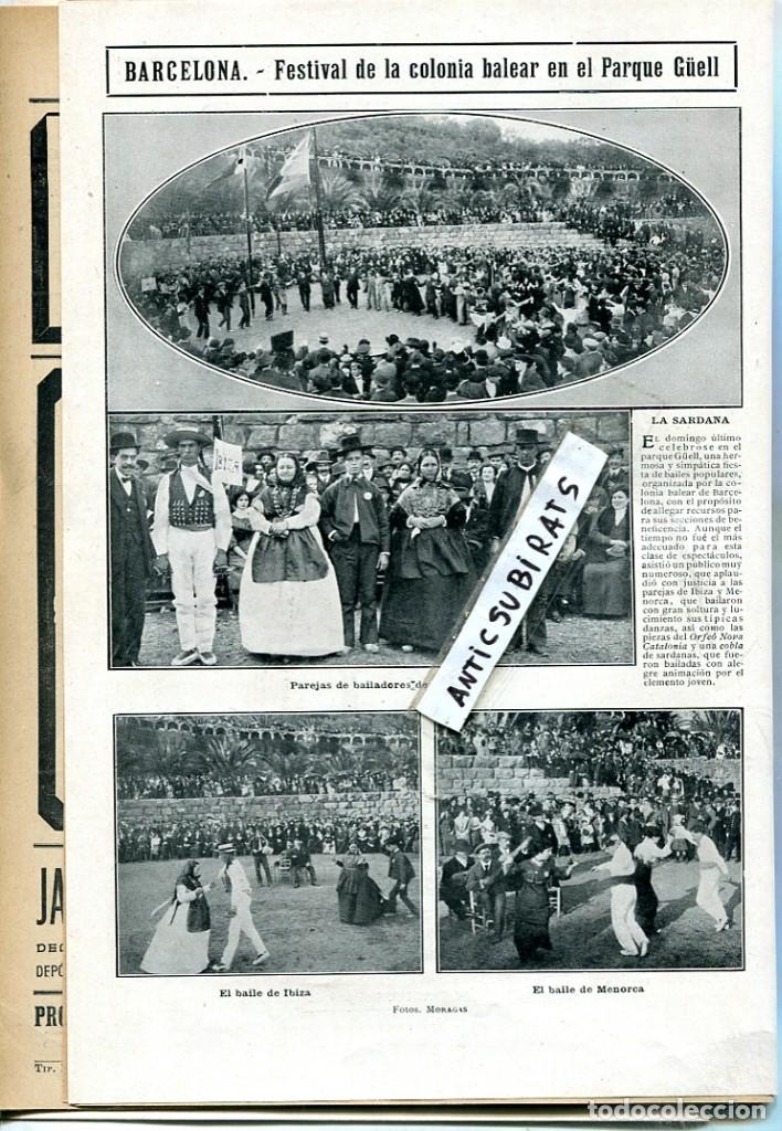 Coleccionismo de revistas y peri&oacute;dicos: REVISTA A&Ntilde;O 1912 TRAJE TIPICO Y BAILE DE IBIZA MENORCA PARC GUELL PUENTE EN CUEVAS ALMERIA