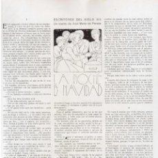 Coleccionismo de Revistas y Periódicos: JOSÉ MARÍA DE PEREDA. LA NOCHE DE NAVIDAD. DIBUJO DE RIVERO GIL. 1928.. Lote 108056635