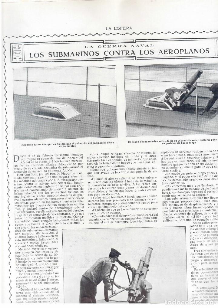 Collectionnisme de Revues et Journaux: LA GUERRA NAVAL. LOS SUBMARINOS CONTRA LOS AEROPLANOS. CAPIT&Aacute;N FONTIBRE. 1915.
