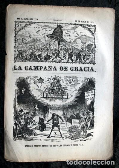 Coleccionismo de Revistas y Peri&oacute;dicos: LA CAMPANA DE GRACIA - ANY II BATALLADA  XXXIX 29 de janer de 1871