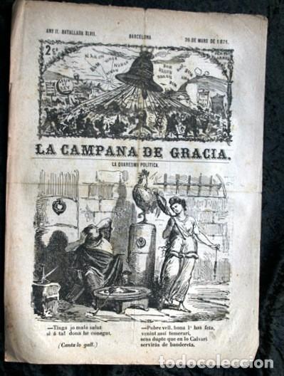 Coleccionismo de Revistas y Peri&oacute;dicos: LA CAMPANA DE GRACIA - ANY II BATALLADA XLVII 26 de mars de 1871
