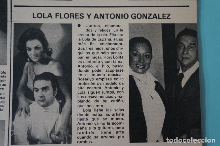 Coleccionismo de Revistas y Peri&oacute;dicos: RECORTE REPORTAJE CLIPPING DE LOLA FLORES Y ANTONIO EL PESCAILLA REVISTA SEMANA N&ordm; 2101 PAG. 37