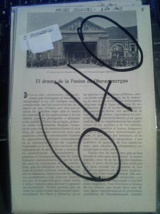Collezionismo di Riviste e Giornali: ALEMANIA.  PASION.  SEMANA  SANTA.  OBERAMMERGAU. ANTONIO  GARCIA  LLANSO. 1903.