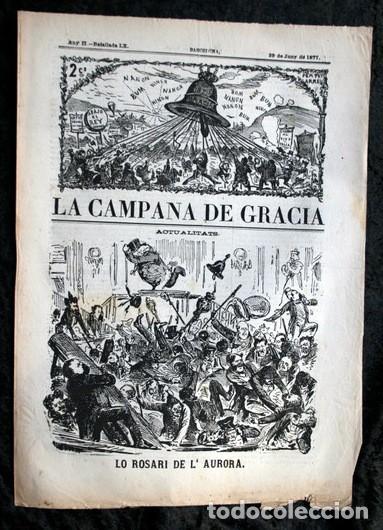 Coleccionismo de Revistas y Peri&oacute;dicos: LA CAMPANA DE GRACIA - ANY II BATALLADA LX 28 de Juny de 1871