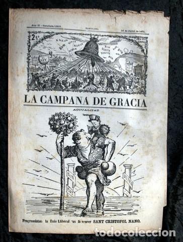 Coleccionismo de Revistas y Peri&oacute;dicos: LA CAMPANA DE GRACIA - ANY II BATALLADA  LXIV 16 de Juriol de 1871