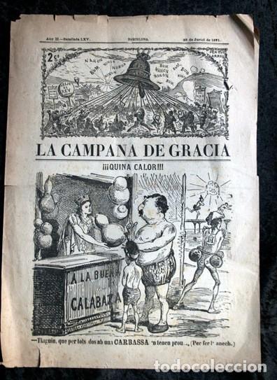 Coleccionismo de Revistas y Peri&oacute;dicos: LA CAMPANA DE GRACIA - ANY II BATALLADA  LXV 23 de Juriol de 1871