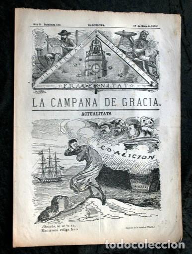 Coleccionismo de revistas y peri&oacute;dicos: LA CAMPANA DE GRACIA - ANY 3er BATALLADA 100- 17 de Mars de 1872