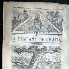 Coleccionismo de Revistas y Periódicos: LA CAMPANA DE GRACIA - ANY 3ER BATALLADA 106 - 28 DE ABRIL DE 1872