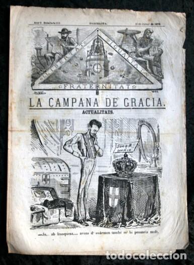 Coleccionismo de revistas y peri&oacute;dicos: LA CAMPANA DE GRACIA - ANY 3 BATALLADA 111 - 21 de Juriol de 1872