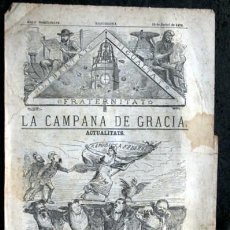 Coleccionismo de Revistas y Periódicos: LA CAMPANA DE GRACIA - ANY 3 BATALLADA 112 - 25 DE JURIOL DE 1872