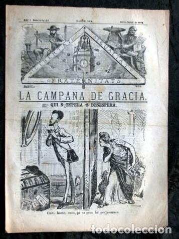 Coleccionismo de revistas y peri&oacute;dicos: LA CAMPANA DE GRACIA - ANY 3 BATALLADA 113 - 28 de Juriol de 1872