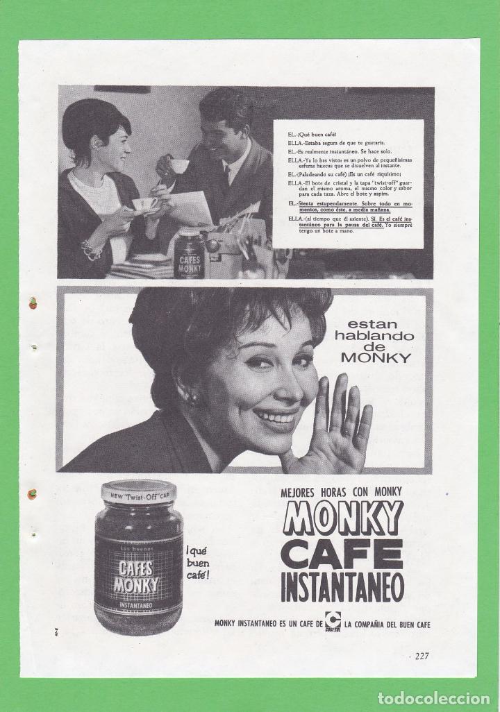 Coleccionismo de revistas y peri&oacute;dicos: PUBLICIDAD 1963. ANUNCIO CAFE MONKY