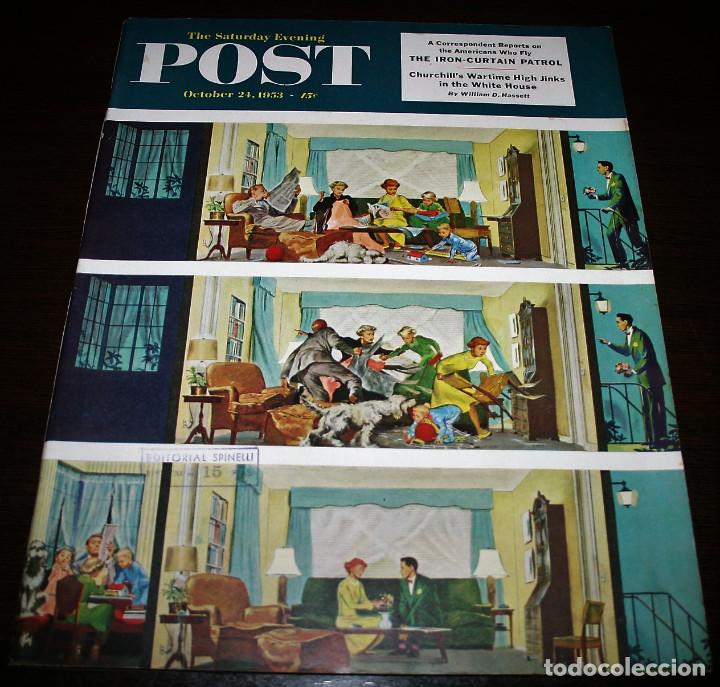 Coleccionismo de revistas y peri&oacute;dicos: REVISTA - THE SATURDAY EVENING POST - 24/OCTUBRE/1953 - ILUSTRADOR PORTADA: THORTON UTZ