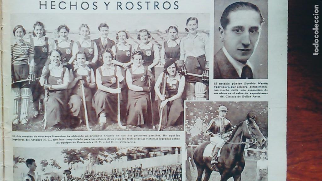 Collectionnisme de Revues et Journaux: ARTABRO H.C.LA CORU&Ntilde;A HOCKEY FEMENINO TABACO EN ASTURIAS MAREO LLAGAR BENIGNO MAESTRAS PUEBLO 1934