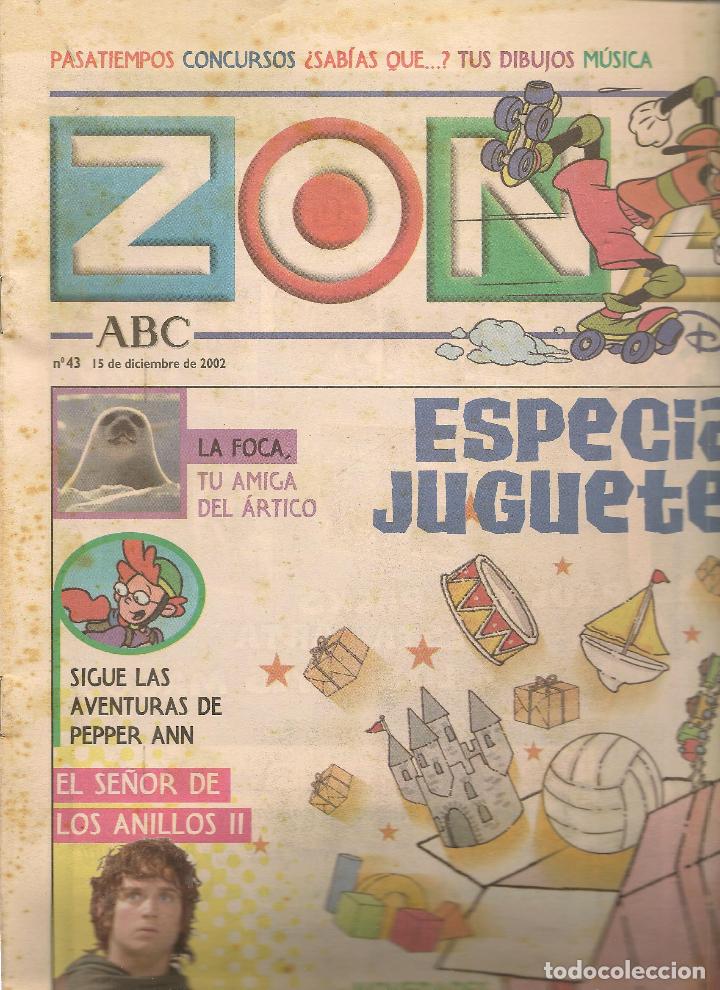 Coleccionismo de revistas y peri&oacute;dicos: REVISTA: ABC ZONA. N&ordm; 43. PASATIEMPOS, CONCURSOS.. ESPECIAL JUGUETES.15 DICIEMBRE 2002. (RF.MA)ST/B2