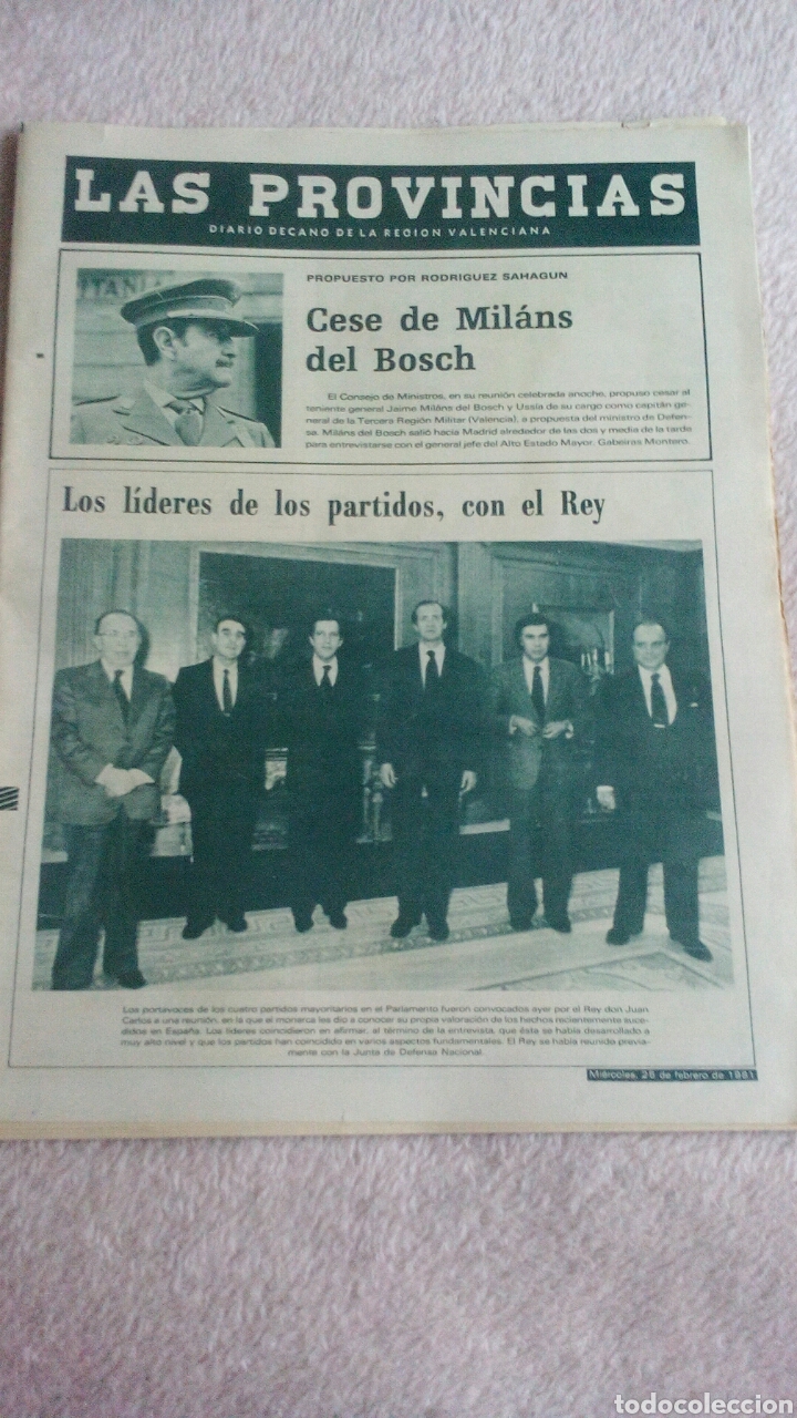 Coleccionismo de Revistas y Peri&oacute;dicos: DIARIO LAS PROVINCIAS VALENCIA 25 DE FEBRERO 1981