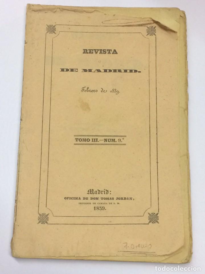 Collectionnisme de Revues et Journaux: A&Ntilde;O 1839 - REVISTA de Madrid. Tomo III - n&ordm; 9.