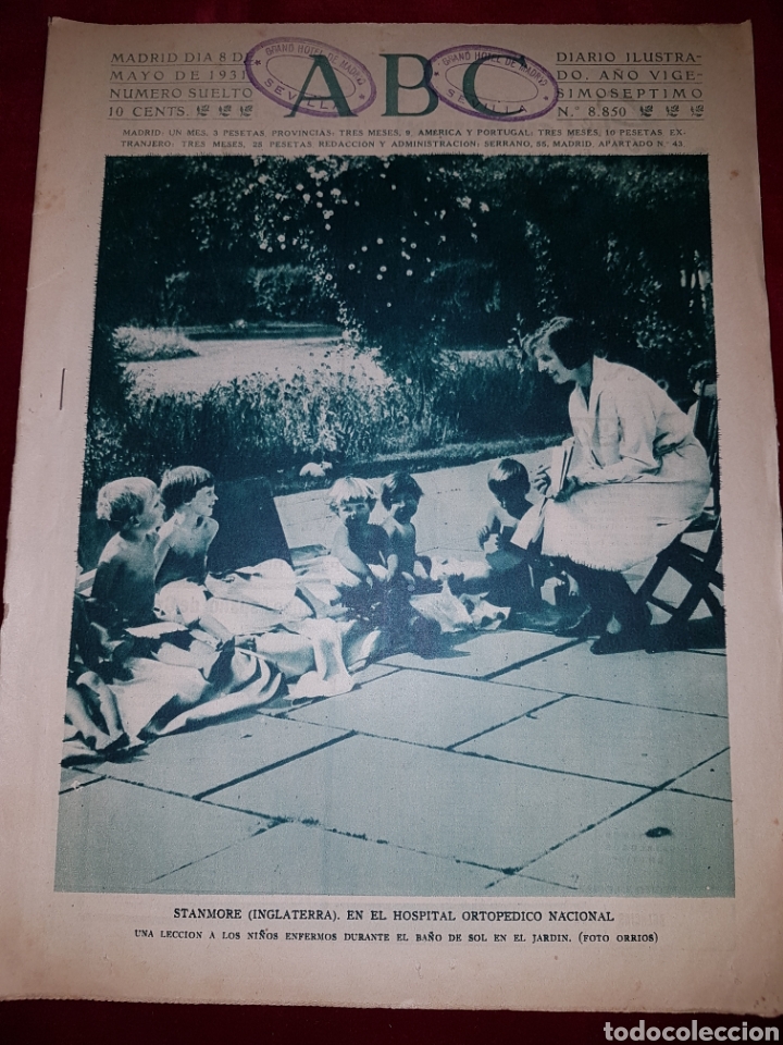 Coleccionismo de Revistas y Peri&oacute;dicos: ABC Stanmor Inglaterra 8 mayo 1931