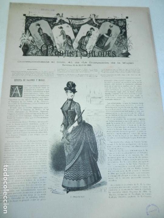 Collection Magazines and Newspapers: REVISTA DE MODAS I SALONES BARCELONA 15 DE ABRIL DE 1885.