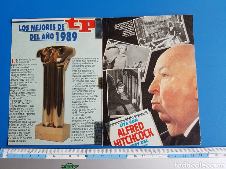 Coleccionismo de Revistas y Peri&oacute;dicos: CITA CON ALFRED HITCHCOCK - LOS MEJORES DEL A&Ntilde;O 1989 (CONVOCATORIA PREMIOS TP DE ORO) - RECORTE