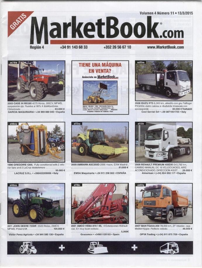 Collezionismo di Riviste e Giornali: REVISTA MARKETBOOK.COM. MAQUINARIA AGRICOLA. VOLUMEN 4 N&Uacute;MERO 11. A&Ntilde;O 2015
