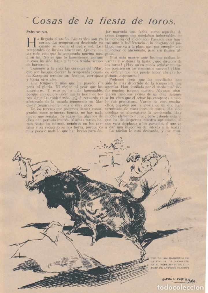 Coleccionismo de Revistas y Peri&oacute;dicos: * TOROS Y TOREROS * Manolete, ganadero Nemesio Villarroel - 1933