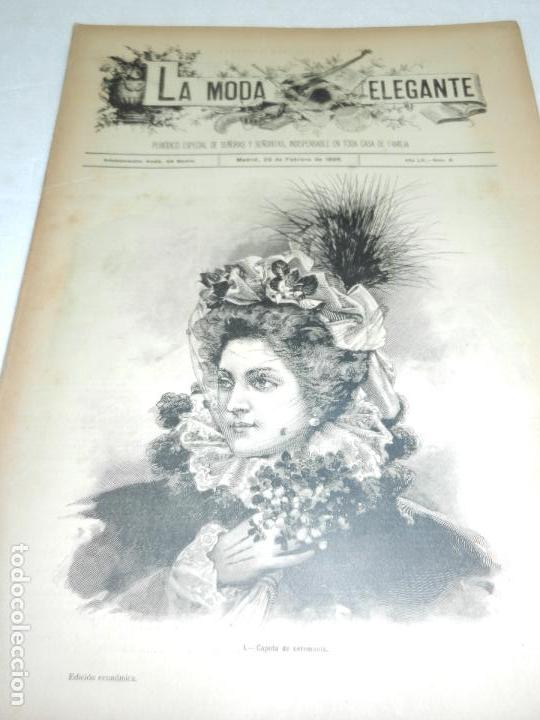 Collezionismo di Riviste e Giornali: REVISTA LA MODA ELEGANTE A&Ntilde;O LV MADRID 29 DE FEBRERO DE 1896 N. 8