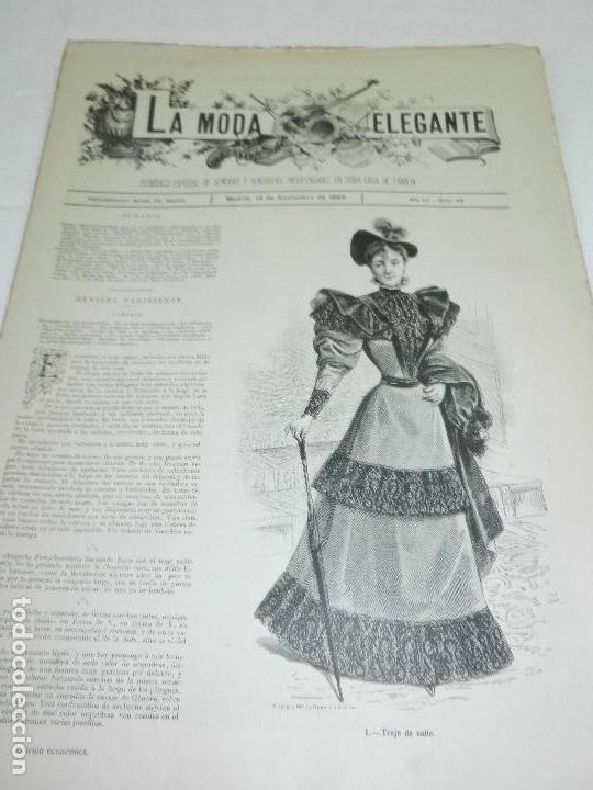 Collection Magazines and Newspapers: REVISTA LA MODA ELEGANTE A&Ntilde;O LII MADRID 14 DE NOVIEMBRE 1893 N.42