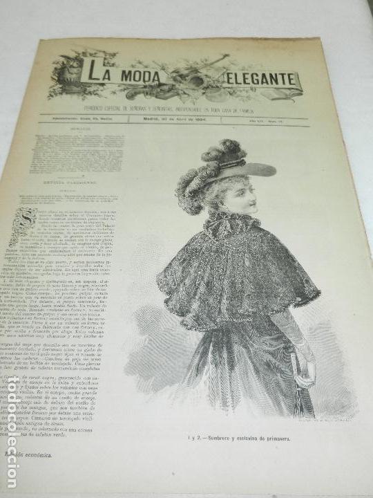 Collezionismo di Riviste e Giornali: REVISTA LA MODA ELEGANTE A&Ntilde;O LIII MADRID 30 DE ABRIL DE 1894 N. 16
