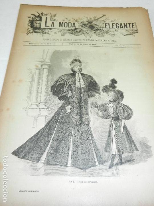 Collezionismo di Riviste e Giornali: REVISTA LA MODA ELEGANTE A&Ntilde;O LV MADRID 14 DE ENERO DE 1896 N. 2