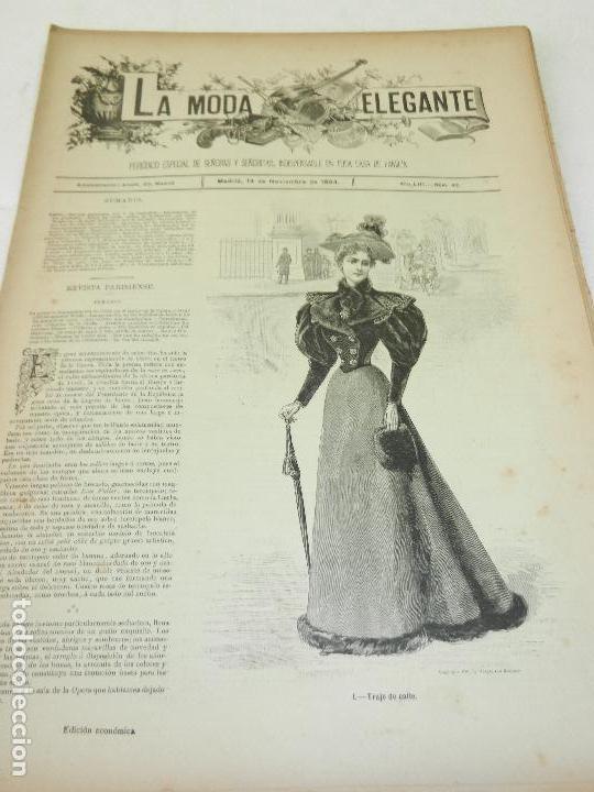 Collezionismo di Riviste e Giornali: REVISTA LA MODA ELEGANTE A&Ntilde;O LIII MADRID 14 DE NOVIEMBRE DE 1894 N. 42