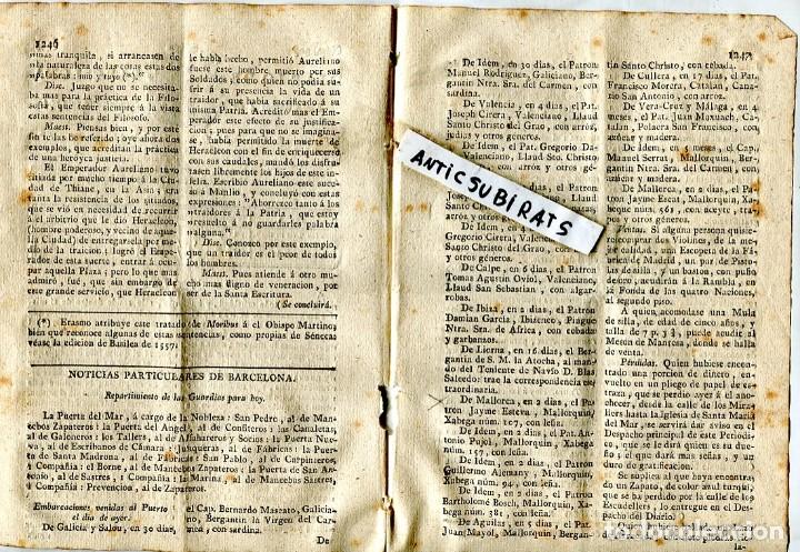 Sammeln von Zeitschriften und Zeitungen: DIARIO BARCELONA 1794 COMERCIO DEL SIGLO XVIII CON ISLAS BALEARES LE&Ntilde;A MALLORCA IBIZA CALPE AGUILAS