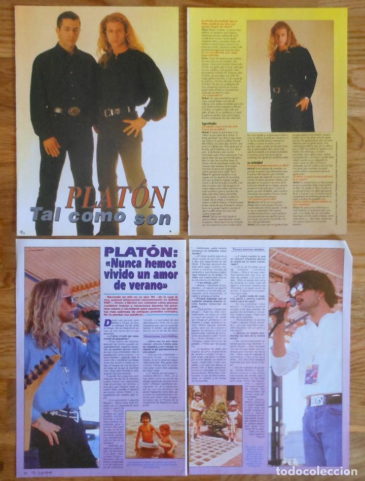 Coleccionismo de Revistas y Peri&oacute;dicos: PLATON 2x articulos prensa 1990s spanish clippings pop espa&ntilde;ol revista