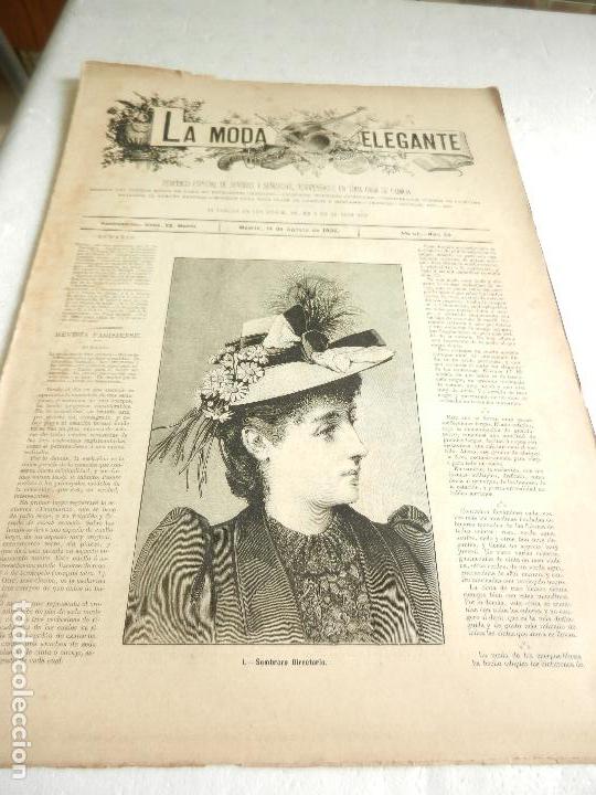 Collezionismo di Riviste e Giornali: REVISTA LA MODA ELEGANTE A&Ntilde;O LI MADRID 14 DE AGOSTO DE 1892 N. 30