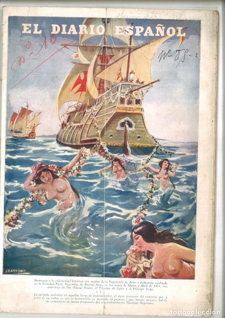 Collectionnisme de Revues et Journaux: EL DIARIO ESPA&Ntilde;OL BUENOS AIRES. MARZO DE 1931.