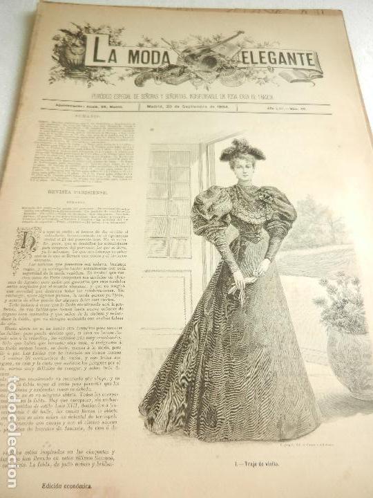 Sammeln von Zeitschriften und Zeitungen: REVISTA LA MODA ELEGANTE A&Ntilde;O LIII MADRID 30 DE SEPTIEMBRE DE 1894 N. 36 CONTIENE PATRONES.