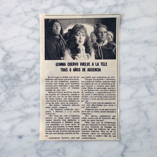 Colecionismo de Revistas e Jornais: RECORTE - GEMMA CUERVO - 1981