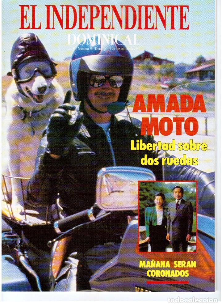 Colecionismo de Revistas e Jornais: el independiente.1990. AMADA MOTO.EMPERADOR JAP&Oacute;N.JACQUELINE DE RIBES.CASCAJARES.BENAZIR BHUTO.