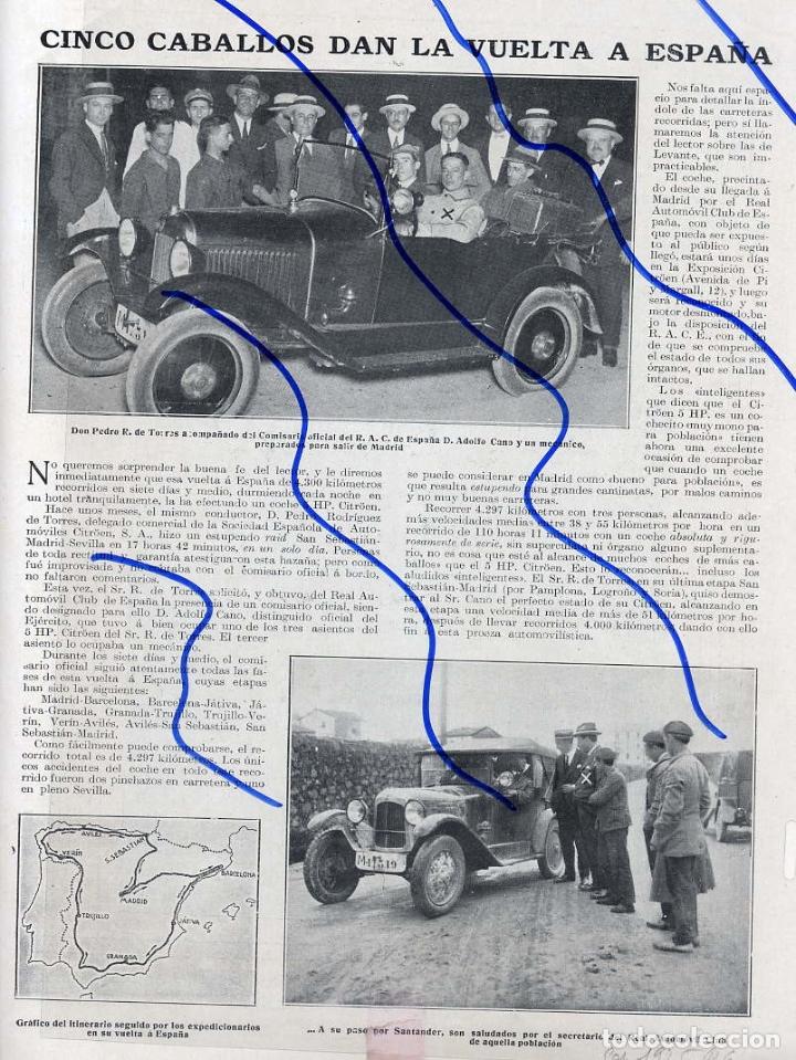 Coleccionismo de Revistas y Peri&oacute;dicos: CITROEN 1925 VUELTA A ESPA&Ntilde;A HOJA REVISTA
