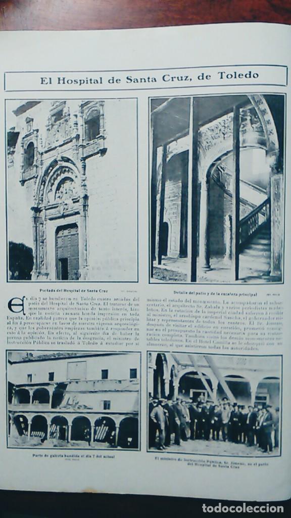 Coleccionismo de revistas y peri&oacute;dicos: HOSPITAL DE SANTA CRUZ TOLEDO HUNDIMIENTO ARCADAS HOJA REVISTA A&Ntilde;O 1906